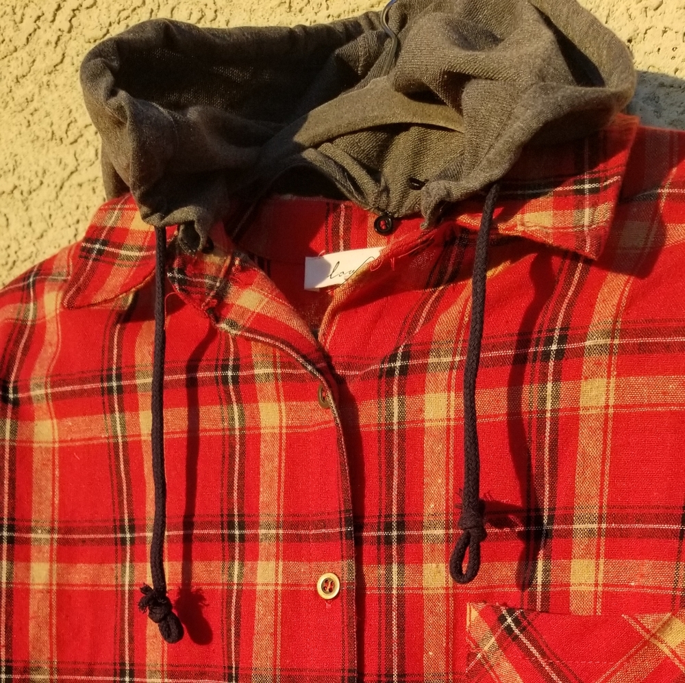Long hooded flannel